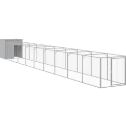Caseta Perro Corral Acero Galvanizado Gris Claro 110x1017x110cm