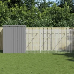 Caseta Perro Corral Acero Galvanizado Gris Claro 165x1067x181cm