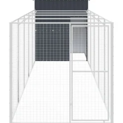 Caseta Perros Con Corral Acero Galvanizado Gris 165x659x181 Cm
