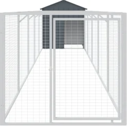 Caseta Perros Con Tejado Acero Galvanizado Gris 117x609x123 Cm