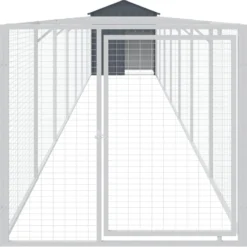 Caseta Perros Con Tejado Acero Galvanizado Gris 117x813x123 Cm