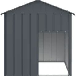 Caseta Perros Con Tejado Acero Galvanizado Gris 117x103x123cm