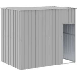 Caseta Perros Tejado Acero Galvanizado Gris Claro 214x153x181cm