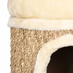 Casita Para Gatos De Lujo Con Cojín Hierba Marina 33 Cm