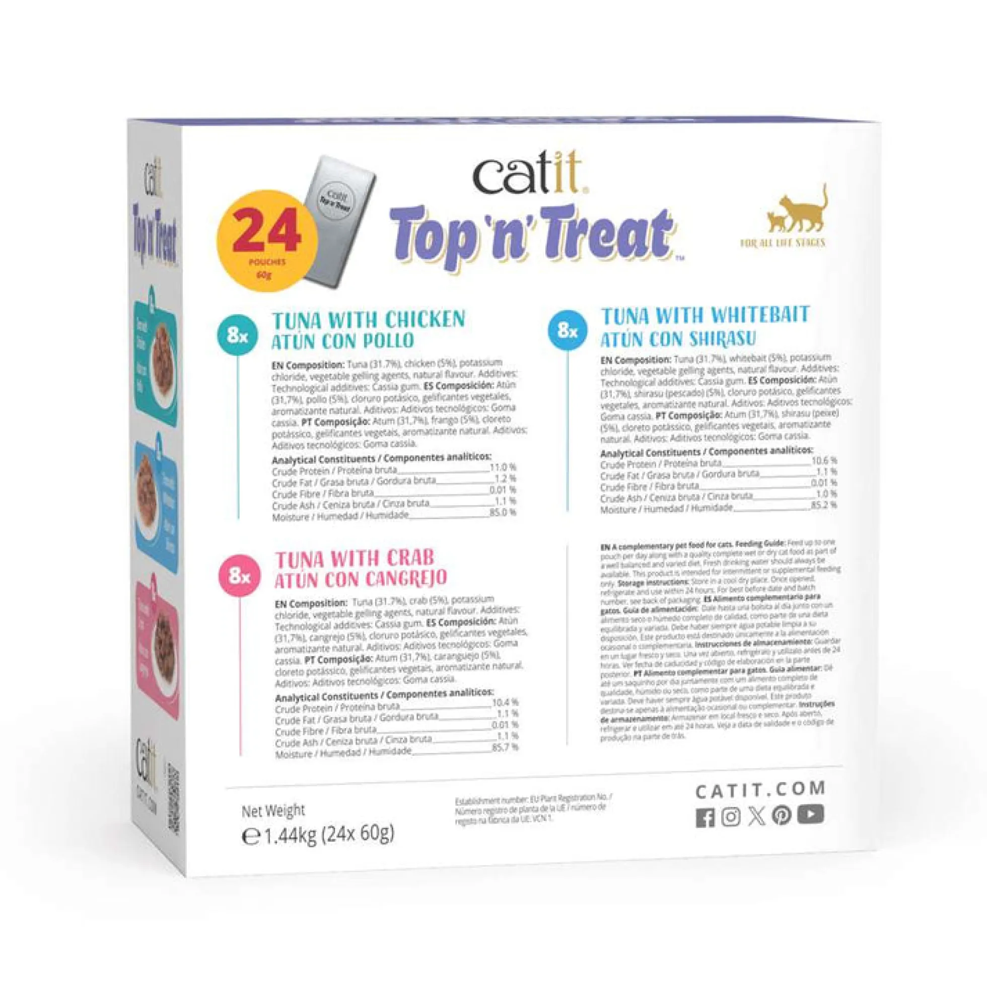 Catit Top 'N Treat, Multipack Atún, 24x60g