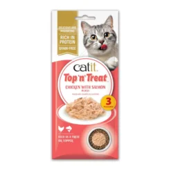 Catit Top 'N Treat, Pollo y Salmón, 3x60g