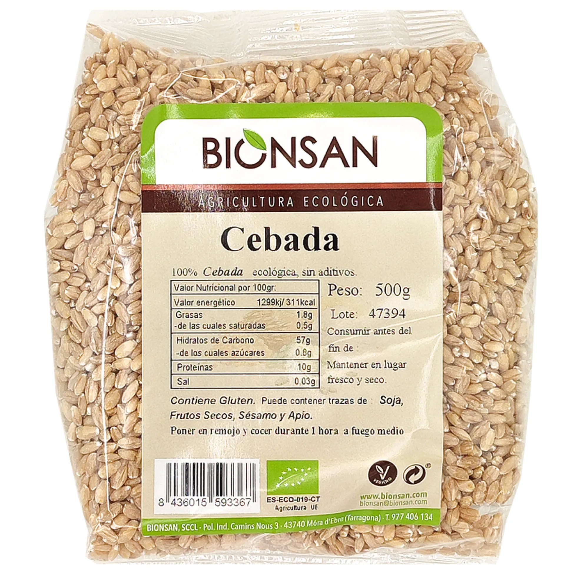 Cebada En Grano Eco Bionsan 500gr