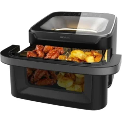 Cecotec Freidora De Aire Sin Aceite - Air Fryer 10l Cecofry Advance 10000 Full Vision. 2200w, Pared Divisoria, 12 Menús