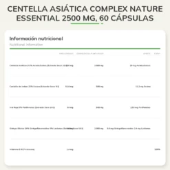 Centella asiática complex Nature Essential 2500 mg, 60 cápsulas