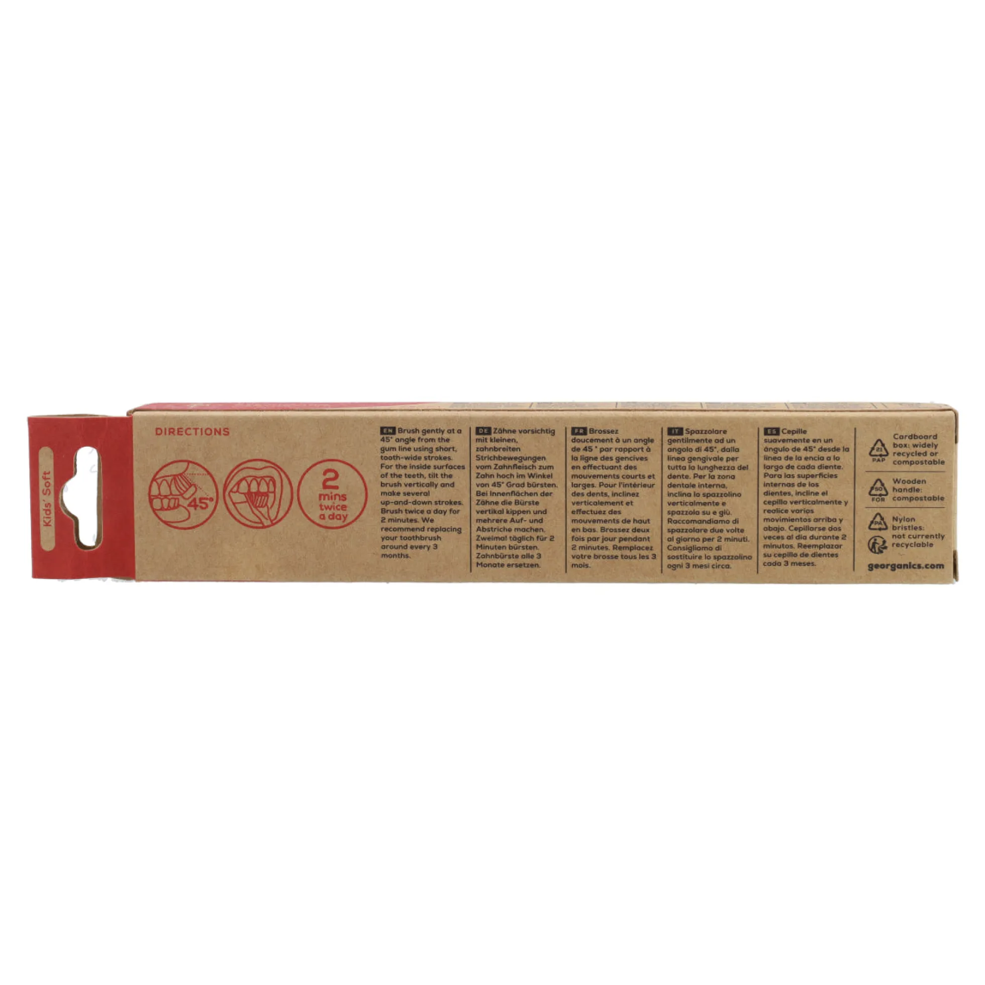 Cepillo de Dientes de madera de Haya KIDS Georganics