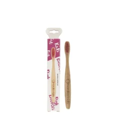 Cepillo dental bambú niños Rosa Nordics Oral Care