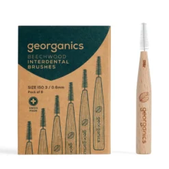 Cepillo interdental ISO 3 de madera de haya 6 unidades Georganics