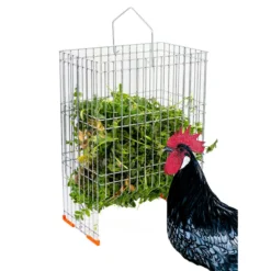Cesta Para Hierba - Forrajera Para Aves De Corral - Comedero Antiestrés Para Gallinas - Acero Galvanizado