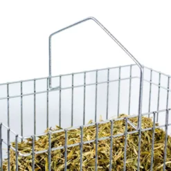 Cesta Para Hierba - Forrajera Para Aves De Corral - Comedero Antiestrés Para Gallinas - Acero Galvanizado