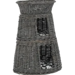 Cestas De Gatos 3 Uds Con Cojines Sauce Natural Gris 47x34x60cm