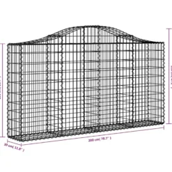 Cestas De Gaviones 13 Uds Forma Arco Hierro 200x30x100/120 Cm