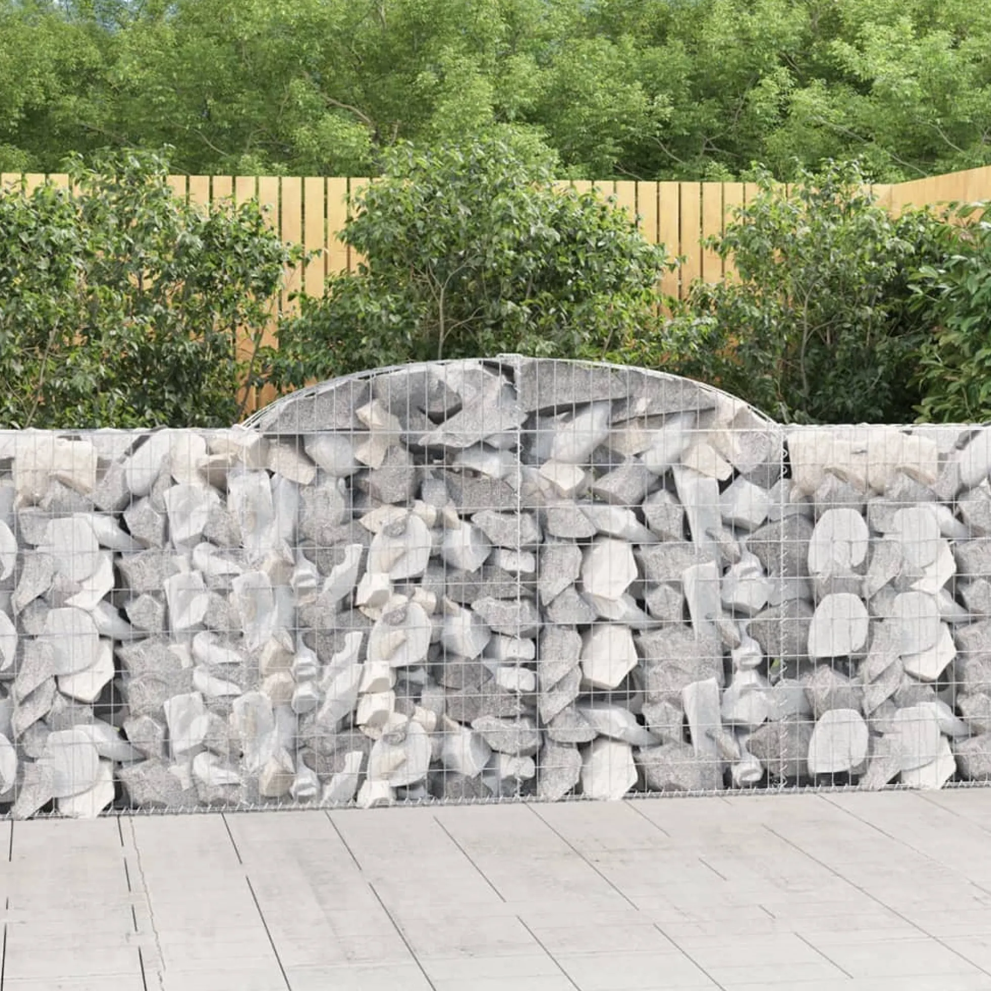 Cestas De Gaviones 30 Uds Forma Arco Hierro 300x30x100/120 Cm