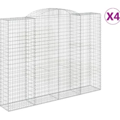 Cestas De Gaviones 4 Uds Forma De Arco Hierro 300x50x220/240 Cm