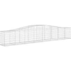 Cestas De Gaviones 8 Uds Forma De Arco Hierro 400x50x60/80 Cm