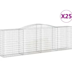 Cestas De Gaviones 25 Uds Forma De Arco Hierro 400x50x120/140cm