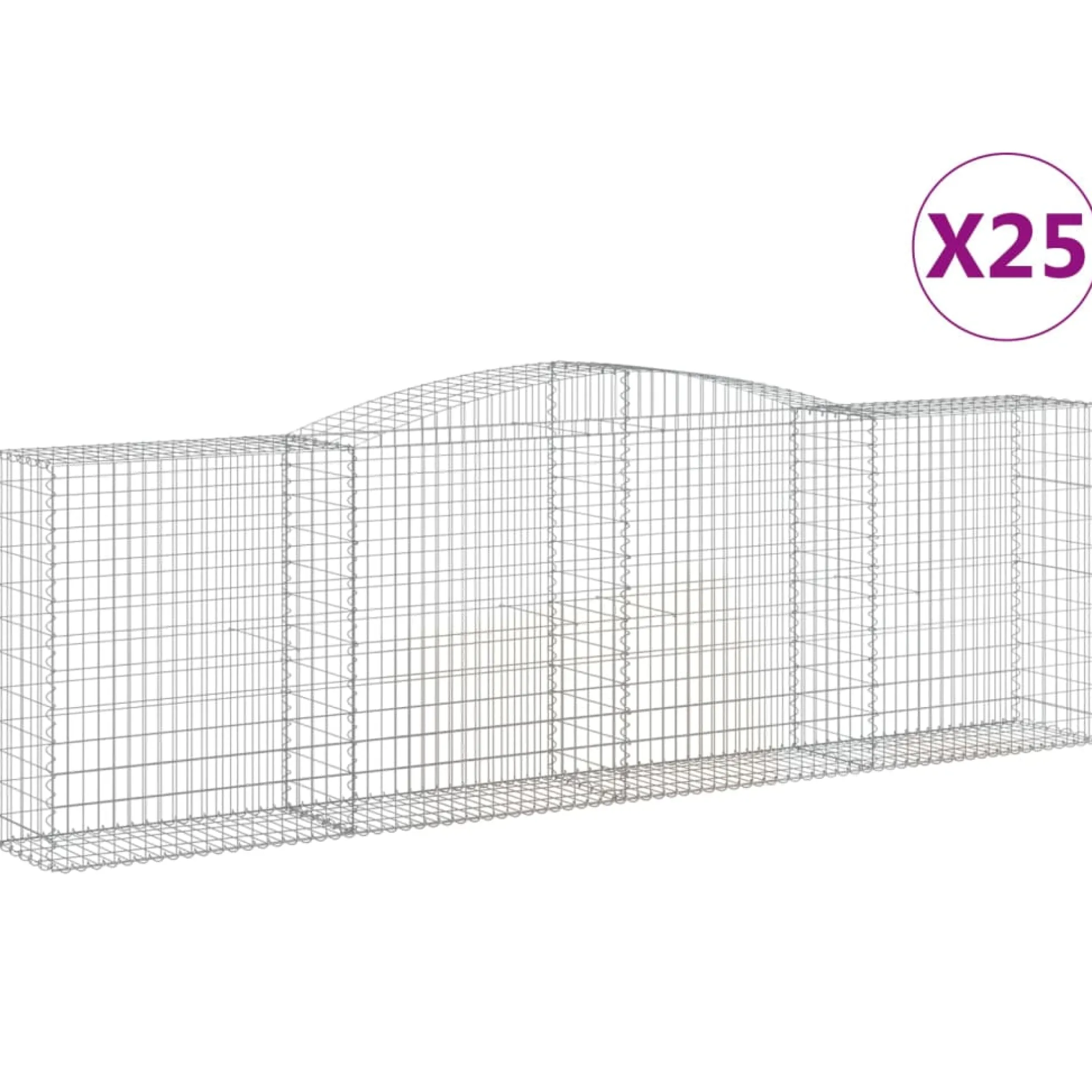 Cestas De Gaviones 25 Uds Forma De Arco Hierro 400x50x120/140cm