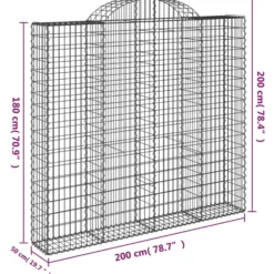 Cestas De Gaviones 5 Uds Forma De Arco Hierro 200x50x180/200 Cm