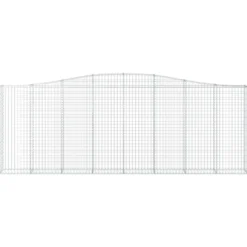 Cestas De Gaviones 9 Uds Forma De Arco Hierro 400x30x140/160 Cm