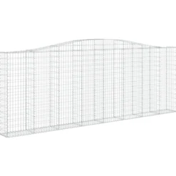 Cestas De Gaviones 9 Uds Forma De Arco Hierro 400x30x140/160 Cm