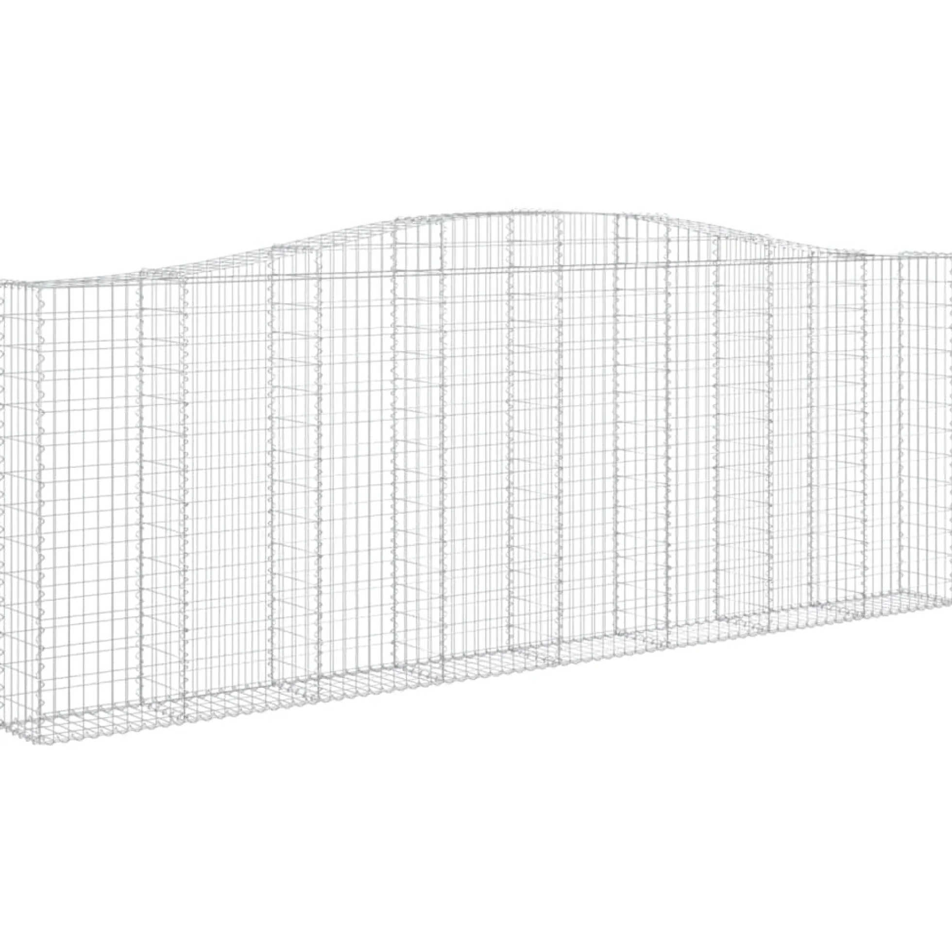 Cestas De Gaviones 9 Uds Forma De Arco Hierro 400x30x140/160 Cm