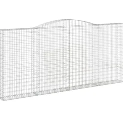 Cestas De Gaviones 2 Uds Forma De Arco Hierro 400x30x180/200 Cm