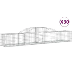 Cestas De Gaviones 30 Uds Forma De Arco Hierro 300x50x40/60 Cm