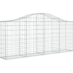 Cestas De Gaviones 15 Uds Forma De Arco Hierro 200x30x80/100 Cm