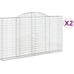 Cestas De Gaviones 2 Uds Forma De Arco Hierro 300x30x160/180 Cm