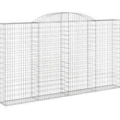 Cestas De Gaviones 2 Uds Forma De Arco Hierro 300x30x160/180 Cm
