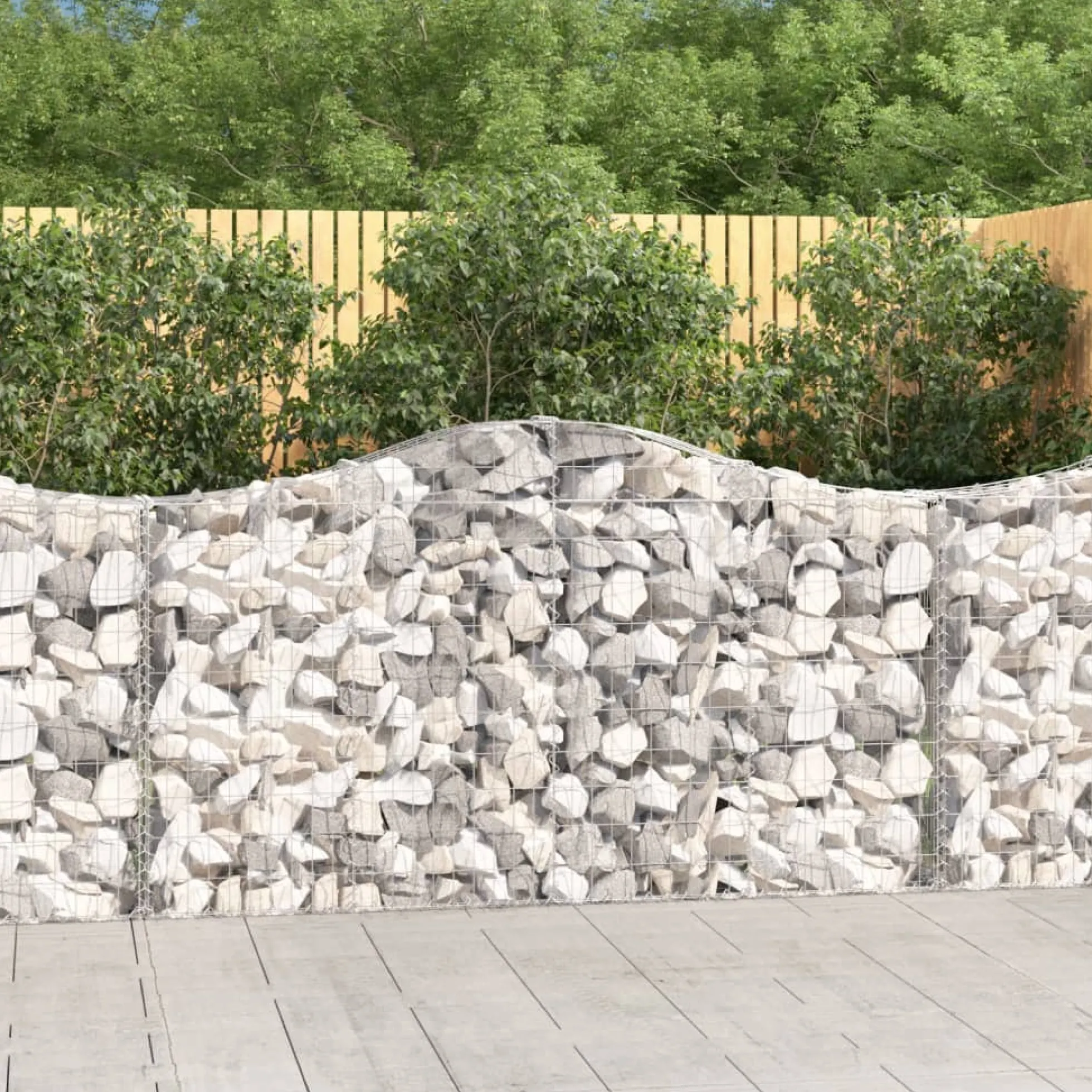 Cestas De Gaviones 5 Uds Forma De Arco Hierro 200x30x100/120 Cm