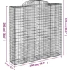 Cestas De Gaviones 3 Uds Forma De Arco Hierro 200x50x200/220 Cm