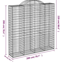 Cestas De Gaviones 3 Uds Forma De Arco Hierro 200x50x200/220 Cm