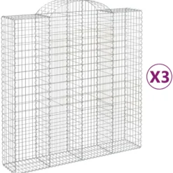 Cestas De Gaviones 3 Uds Forma De Arco Hierro 200x50x200/220 Cm