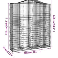 Cestas De Gaviones 2 Uds Forma De Arco Hierro 200x50x220/240 Cm