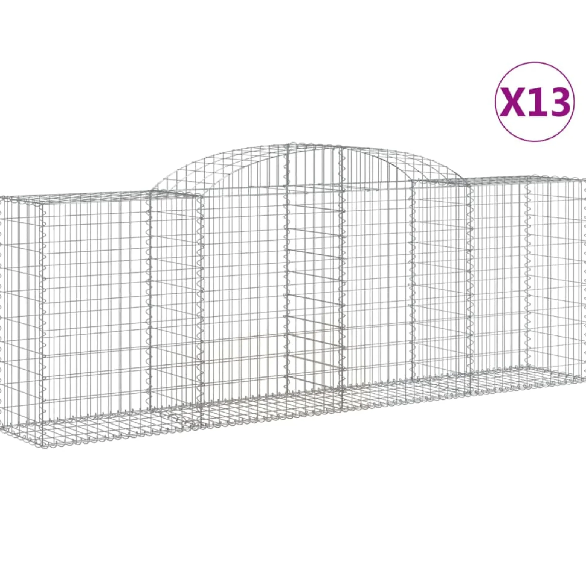 Cestas De Gaviones 13 Uds Forma De Arco Hierro 300x50x100/120cm