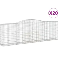 Cestas De Gaviones 20 Uds Forma De Arco Hierro 400x50x120/140cm