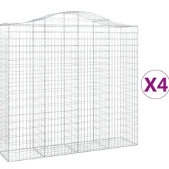 Cestas De Gaviones 4 Uds Forma De Arco Hierro 200x50x180/200 Cm