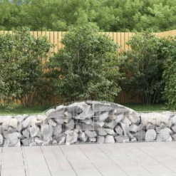 Cestas De Gaviones 15 Uds Forma De Arco Hierro 300x50x40/60 Cm