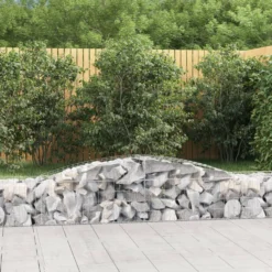 Cestas De Gaviones 9 Uds Forma De Arco Hierro 400x50x40/60 Cm