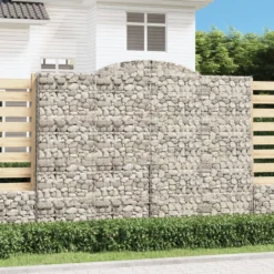 Cestas De Gaviones 5 Uds Forma De Arco Hierro 300x50x220/240 Cm