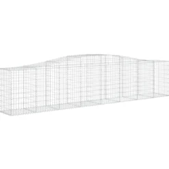 Cestas De Gaviones 7 Uds Forma De Arco Hierro 400x50x80/100 Cm