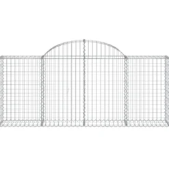 Cestas De Gaviones 11 Uds Forma De Arco Hierro 200x30x80/100 Cm