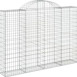 Cestas De Gaviones 3 Uds Forma De Arco Hierro 200x30x140/160 Cm