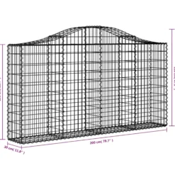 Cestas De Gaviones 8 Uds Forma De Arco Hierro 200x30x100/120 Cm
