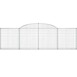 Cestas De Gaviones 17 Uds Forma De Arco Hierro 300x30x80/100 Cm